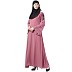A-line embroidery abaya- Puce Pink A-line embroidery abaya- Puce Pink