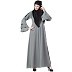 A-line embroidery abaya- Grey A-line embroidery abaya- Grey