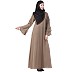 A-line embroidery abaya- Beige A-line embroidery abaya- Beige