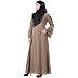 A-line embroidery abaya- Beige A-line embroidery abaya- Beige