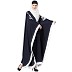 Kaftan abaya with White Embroidery work-  Navy Blue Kaftan abaya with White Embroidery work-  Navy Blue