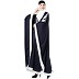 Kaftan abaya with White Embroidery work-  Navy Blue Kaftan abaya with White Embroidery work-  Navy Blue