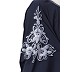 Kaftan abaya with Grey Embroidery work- Navy Blue Kaftan abaya with Grey Embroidery work- Navy Blue