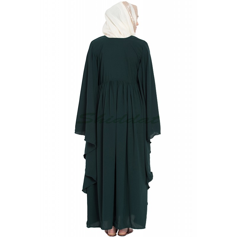 Kaftan abaya online- Buy Arabian Kaftan abaya in Dark Green at shiddat.com