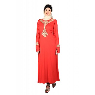 Elegant Gulshan Burqa-Red Pop-Out