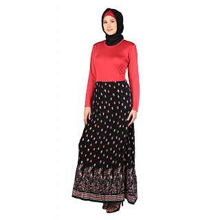 Stylist Wrinkled Skirt Pink Abaya 