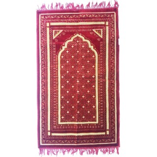 Red Velvet Janamaz- Prayer Mat