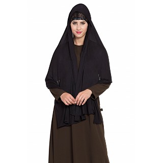 Premium jersy Hijab stole-Black color