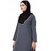 Classic hijab with white pearl lace border- Black color Classic hijab with white pearl lace border- Black color