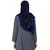 Premium Hijab with blue tape border- Navy blue color Premium Hijab with blue tape border- Navy blue color