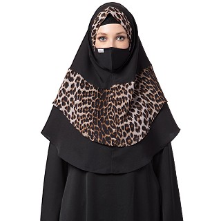 Instant Ready-to-wear Hijab - Leopard Print