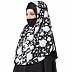 Instant Ready-to-wear Hijab - Black & White Flower Print Instant Ready-to-wear Hijab - Black & White Flower Print