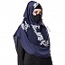 Instant Ready-to-wear Hijab - Navy Blue with White Print Instant Ready-to-wear Hijab - Navy Blue with White Print