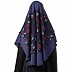 Instant Ready-to-wear Flower Printed Hijab - Blue and Navy Blue  Instant Ready-to-wear Flower Printed Hijab - Blue and Navy Blue