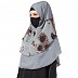 Instant Ready-to-wear Hijab Flower Printed - Grey Instant Ready-to-wear Hijab Flower Printed - Grey