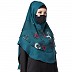 Instant Ready-to-wear Hijab Flower Printed - Teal Color Instant Ready-to-wear Hijab Flower Printed - Teal Color