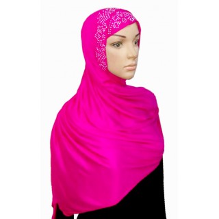 Hijab with Diamond Stone-Pink