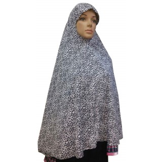 Jumbo Prayer Hijab Large-Black & White Print