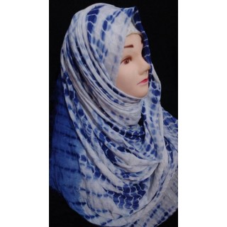 Hijab- Blue chunary print on cotton fabric