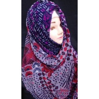 Purple multi cotton hijab - Cotton Fabric