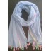 Blue colored hijab with neon strip and pom - Cotton Fabric Blue colored hijab with neon strip and pom - Cotton Fabric