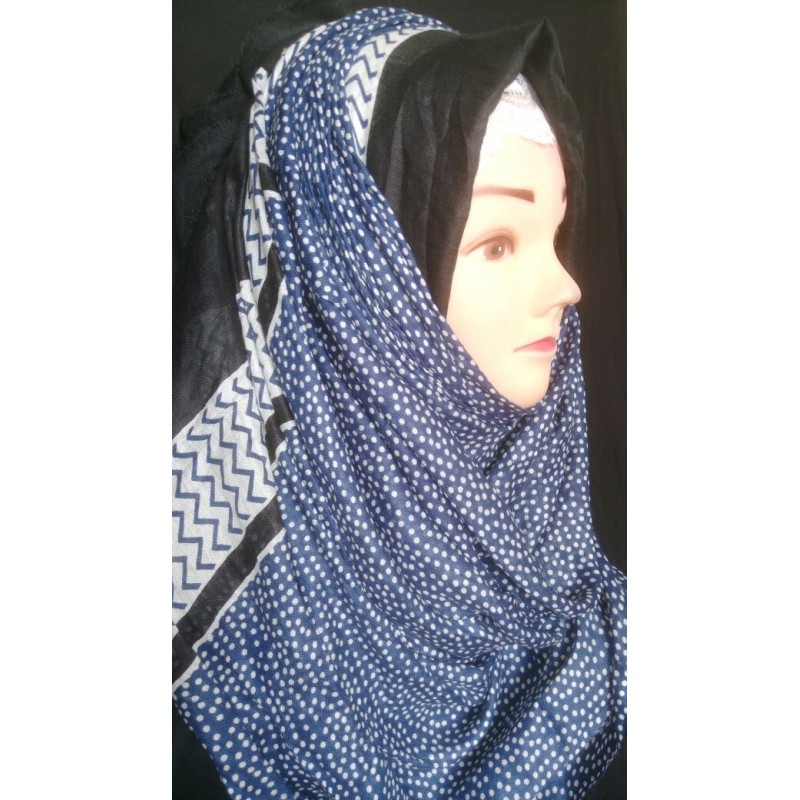 Hijab- Buy Black Star printed Hijab - Cotton Fabric online in India