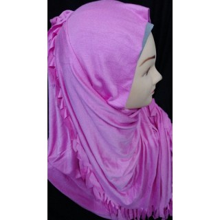 Pink  jersey wrap hijab 