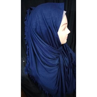 Navy blue solid jersey wrap hijab