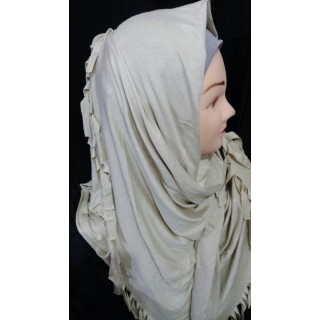 COTTON JERSEY HIJAB SCARF - BEIGE