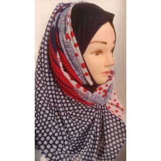 Hijab online- Buy White polka Georgette Mariam hijab at 