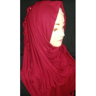 COTTON JERSEY HIJAB SCARF - MAROON