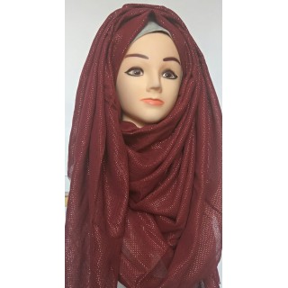 Maroon Glitter Party Wear Hijab