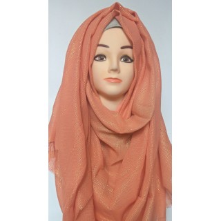 Orange Glitter Party Wear Hijab | Stole
