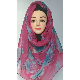 Magenta Color Printed Mariam Hijab