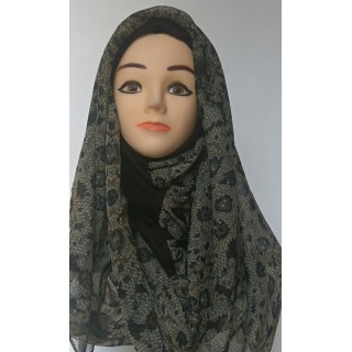 Black Graphical Print Mariam Hijab