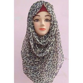 Mariam hijab - Cheeta Print Light Weight Georgette Hijab