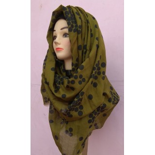  Mehndi Color Polka Dots Cotton Hijab