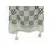 Crinkle Cotton Hijab With Checkered Box Print and Pompoms Crinkle Cotton Hijab With Checkered Box Print and Pompoms