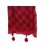 Crinkle Cotton Hijab With Checkered Box Print and Pompoms Crinkle Cotton Hijab With Checkered Box Print and Pompoms