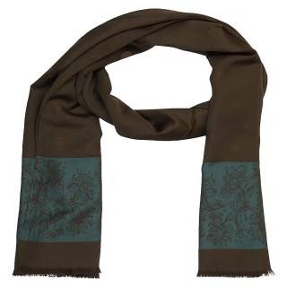 Premium Silk Border Stole- Coffee