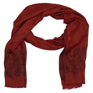 Premium Silk Border Stole-Red