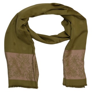 Premium Silk Border Stole-Green Color