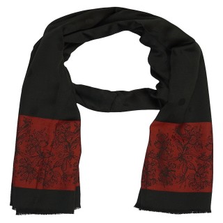 Premium Silk Border Stole-Black Color