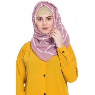 Designer cotton Grid hijab- Pink