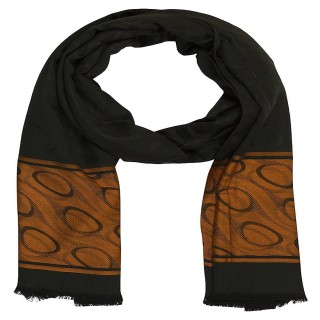 Premium Silk Border Stole-Black