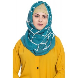 Designer cotton Grid hijab- Green