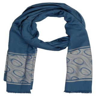 Premium Silk Border Stole-blue