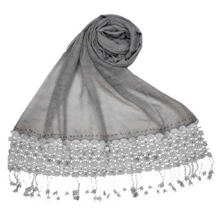 Cotton designer Hijab- Grey