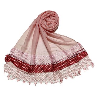 Premium Cotton three liner Hijab - Baby Pink