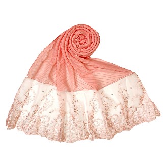 Premium Designer Flower Printed Stole - Orange